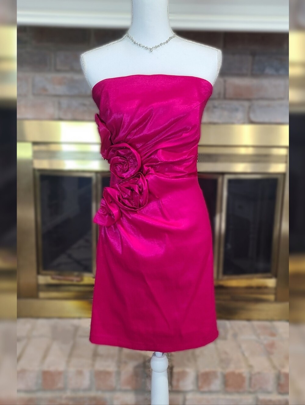 Jessica McClintock vintage y2k fuchsia pink strapless homecoming dress